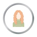 Redhead icon cartoon. Single avatar,peaople icon from the big avatar cartoon.