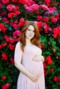 Redhead pregnant womann