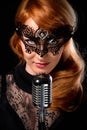 Redhead singer Royalty Free Stock Photo