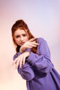 Redhead teen girl in bad mood Royalty Free Stock Photo