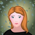 Redhead vector young beauty woman