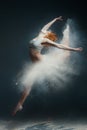 Redhead woman dancer in dust Royalty Free Stock Photo