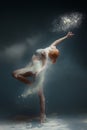 Redhead woman dancer in dust Royalty Free Stock Photo