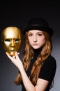 Redhead woman in hat Royalty Free Stock Photo