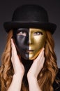 Redhead woman in hat Royalty Free Stock Photo