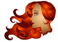 Redhead Woman Long Hair Royalty Free Stock Photo