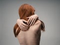 redhead woman nude back posing clean skin studio Royalty Free Stock Photo