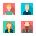 Redheaded teenager, a woman with a scarf, a gray-haired grandmother, a grandfather with a beard. Avatar set collection