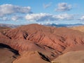 Redhill or Mars like landscape in Altai mountains, this location touristic popular object Royalty Free Stock Photo