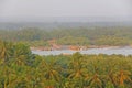 Redi Fort. View from the fort to the river, dock, palm groves pl