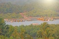 Redi Fort. View from the fort to the river, dock, palm groves pl