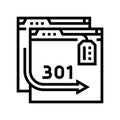 301 redirect seo line icon vector illustration Royalty Free Stock Photo