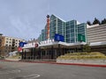 Redmond, WA USA - circa April 2021: Street view of Regal Cinema 8 in a Redmond shopping center