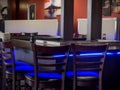 Redmond, WA USA - circa May 2023: Wide view of an empty hibachi restaurant interior