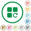 Redo component operation flat icons with outlines