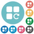 Redo component operation flat round icons
