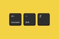 Redo keyboard shortcut Command Shift Z keys illustration on yellow background Royalty Free Stock Photo