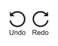 Redo and undo button. Web and application arrowhead controller symbol set. Refresh pointer indicator sign. Royalty Free Stock Photo