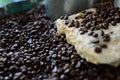 The Redolent of Roasted Coffee Beans with blurred background