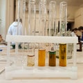 Redox reactions in test-tubes Royalty Free Stock Photo