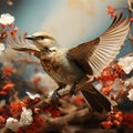 A redpoll on a branch