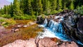 Redrock Falls in Glacier National Park Royalty Free Stock Photo