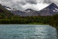 Redrock Lake Scenic Views at Many Glacier, Glacier National Park Royalty Free Stock Photo