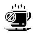 reduce caffeine intake headache treatment glyph icon vector illustration Royalty Free Stock Photo