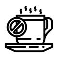 reduce caffeine intake headache treatment line icon vector illustration Royalty Free Stock Photo