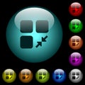 Reduce component icons in color illuminated glass buttons