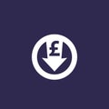 Reduce costs icon with pound