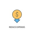 Reduce expenses concept 2 colored icon