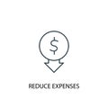 Reduce expenses concept line icon