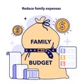 Reduce family expenses to plan a family budget. Household finance Royalty Free Stock Photo