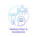 Reduce fear and avoidance blue gradient concept icon Royalty Free Stock Photo