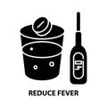 reduce fever icon, black vector sign with editable strokes, concept illustration