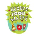 Reduce Food Waste Cartoon Vector Illustration
