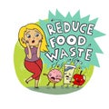 Reduce Food Waste Zombie Food And Scared Girl