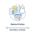 Reduce friction concept icon