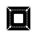 Black solid icon for Reduce, detract and abate