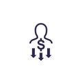 Reduce labor cost icon