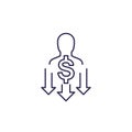 reduce labor cost icon, line