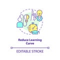 Reduce learning curve concept icon