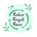 reduce, recycle, reuse, eco friendly, ecology concept. Vector Illustration for printing, backgrounds and packaging Royalty Free Stock Photo