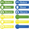 Reduce reuse and recycle buttons. Royalty Free Stock Photo
