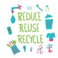 Reduce Reuse Recycle concept. Vector design. Royalty Free Stock Photo