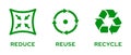 Reduce Reuse Recycle Icon set isolated