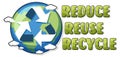 Reduce reuse recycle text logo banner