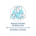 Reduce risk of being sick blue concept icon