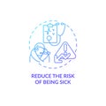Reduce risk of being sick blue gradient concept icon